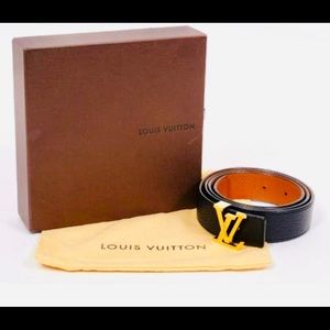 Louis Vuitton Unisex Blk/Brn. Reversible Belt